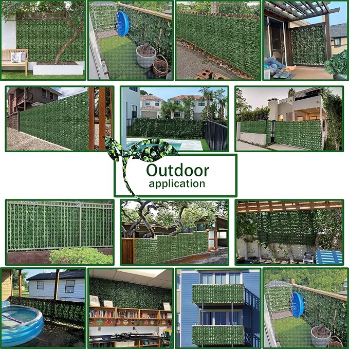 Artificial Ivy Privacy Fence Wall Screen: 72 x144 in UV-Anti Faux Greenery - Image 5