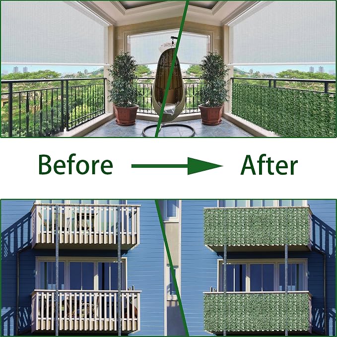 Artificial Ivy Privacy Fence Wall Screen, 40X160 in UV-Anti Faux Greenery - Image 4